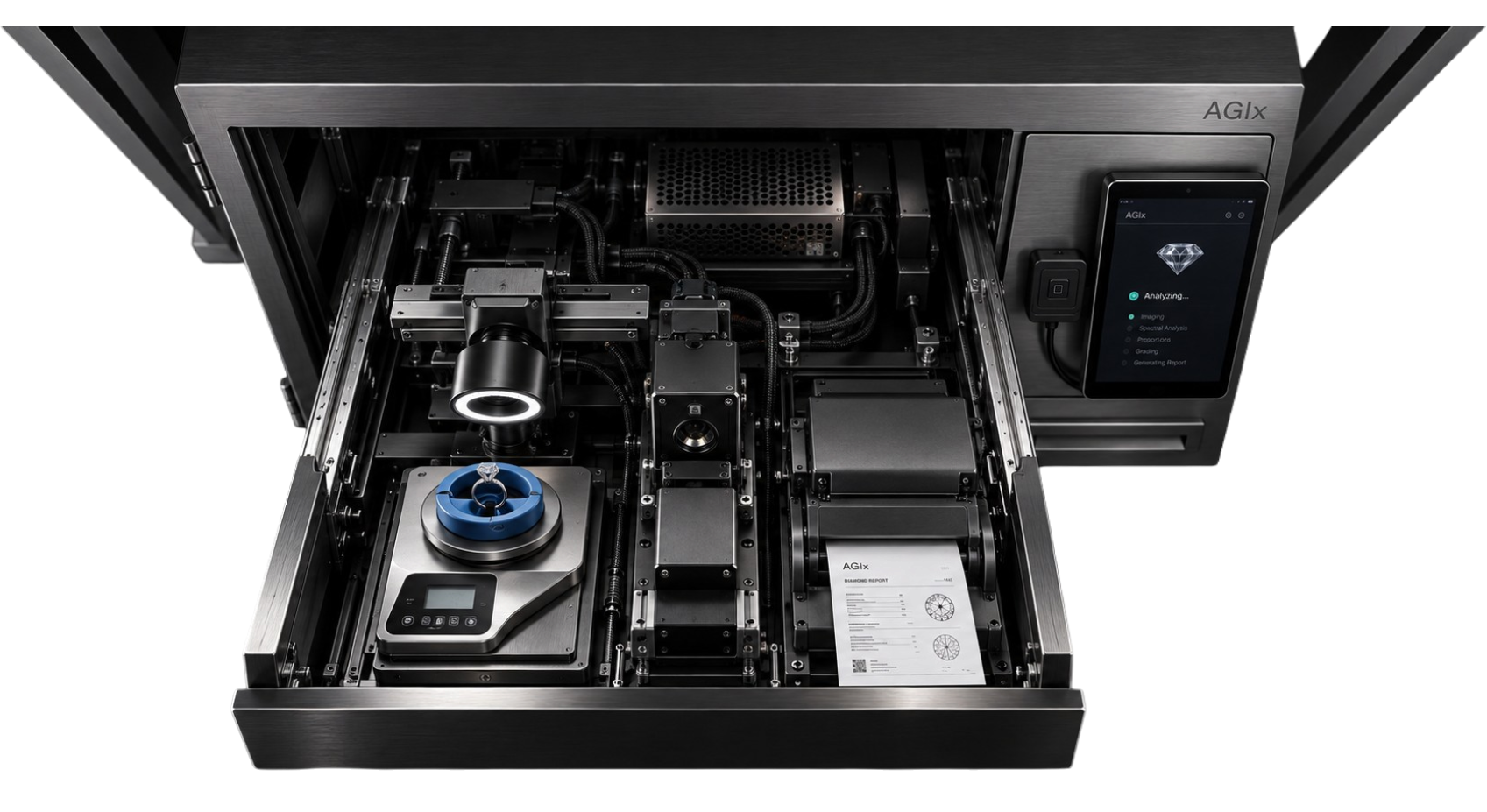 AGIx machine interior with drawer open